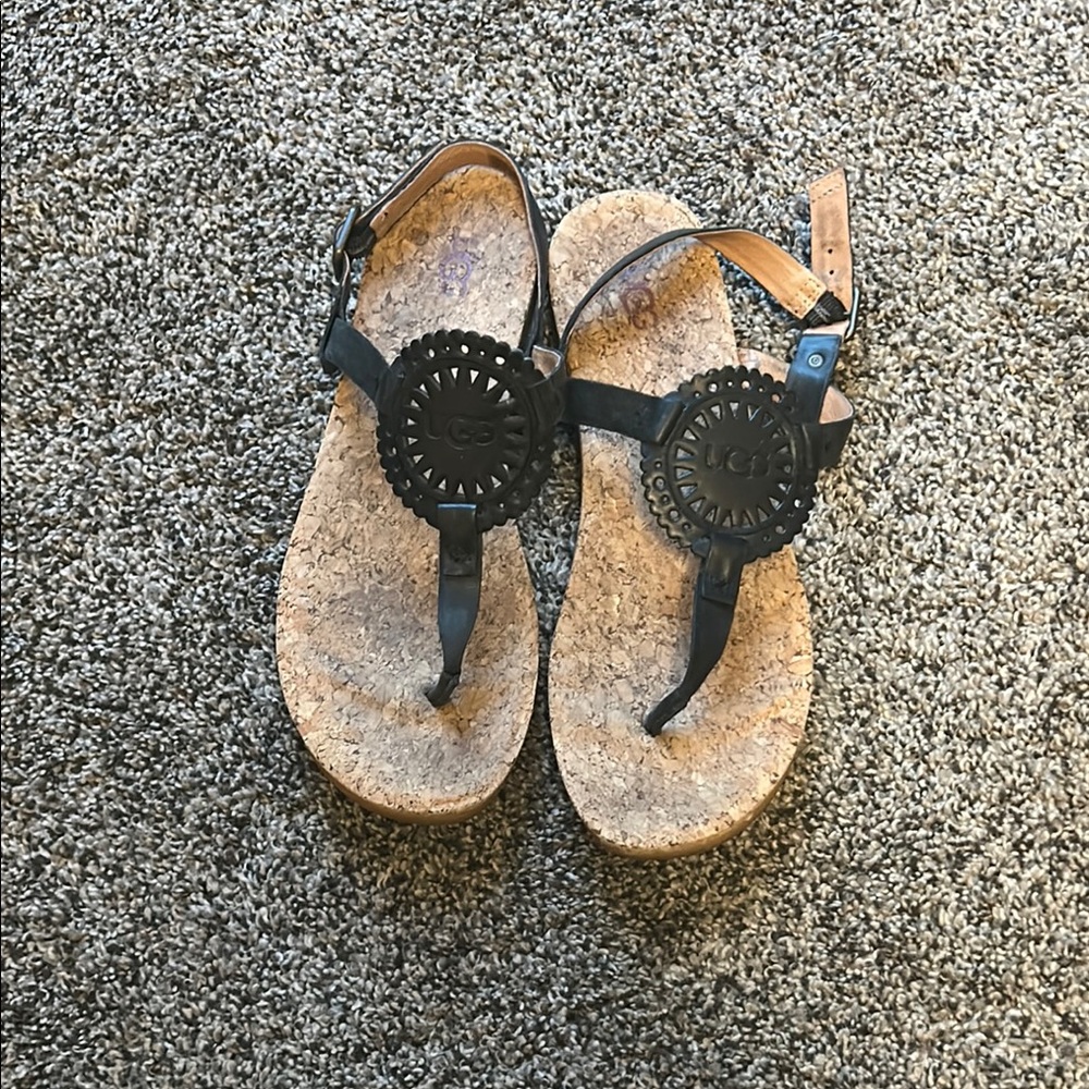 Black Sandals with Cork Sole
